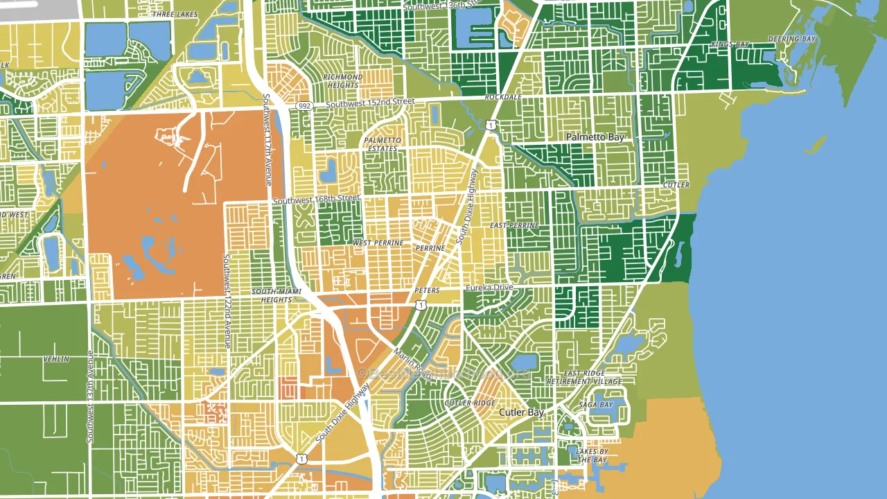 33157, FL block-group voter-turnout map