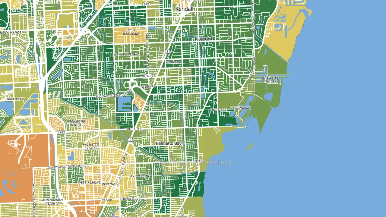 33158, FL block-group voter-turnout map