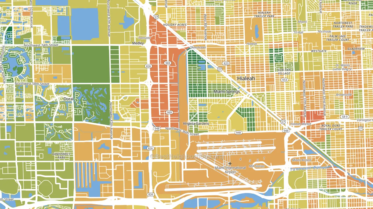 33166, FL block-group voter-turnout map