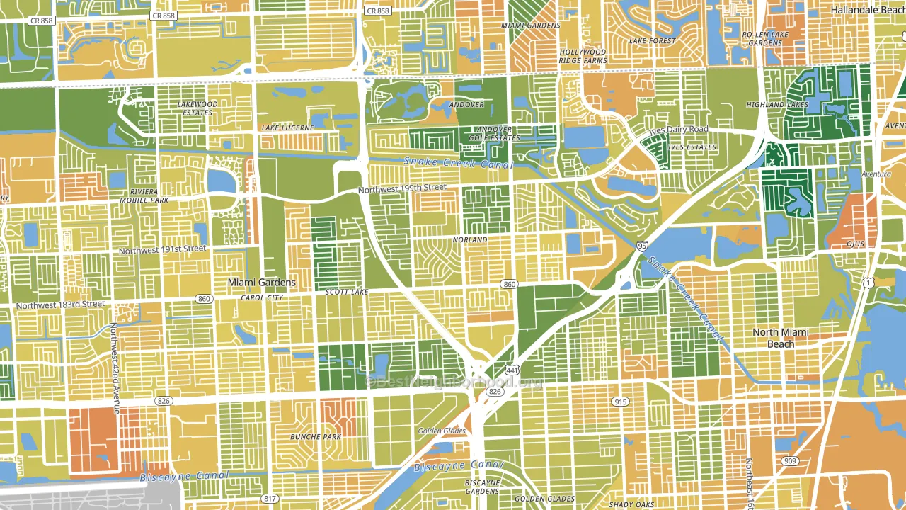 33169, FL block-group voter-turnout map