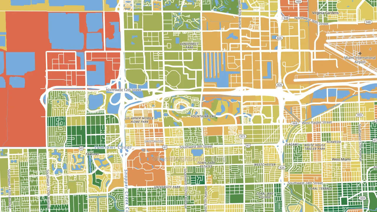 33172, FL block-group voter-turnout map