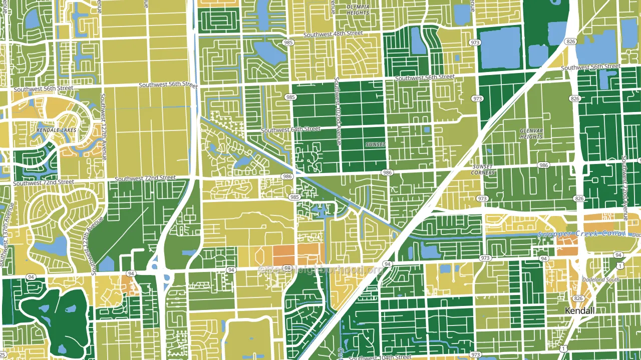 33173, FL block-group voter-turnout map