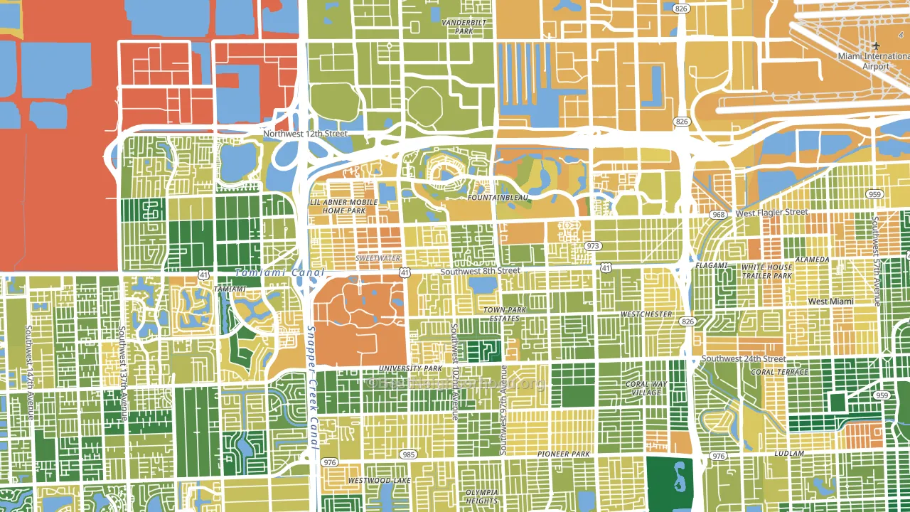 33174, FL block-group voter-turnout map