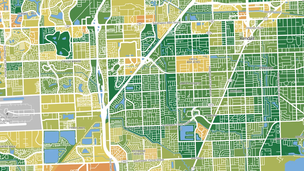 33176, FL block-group voter-turnout map