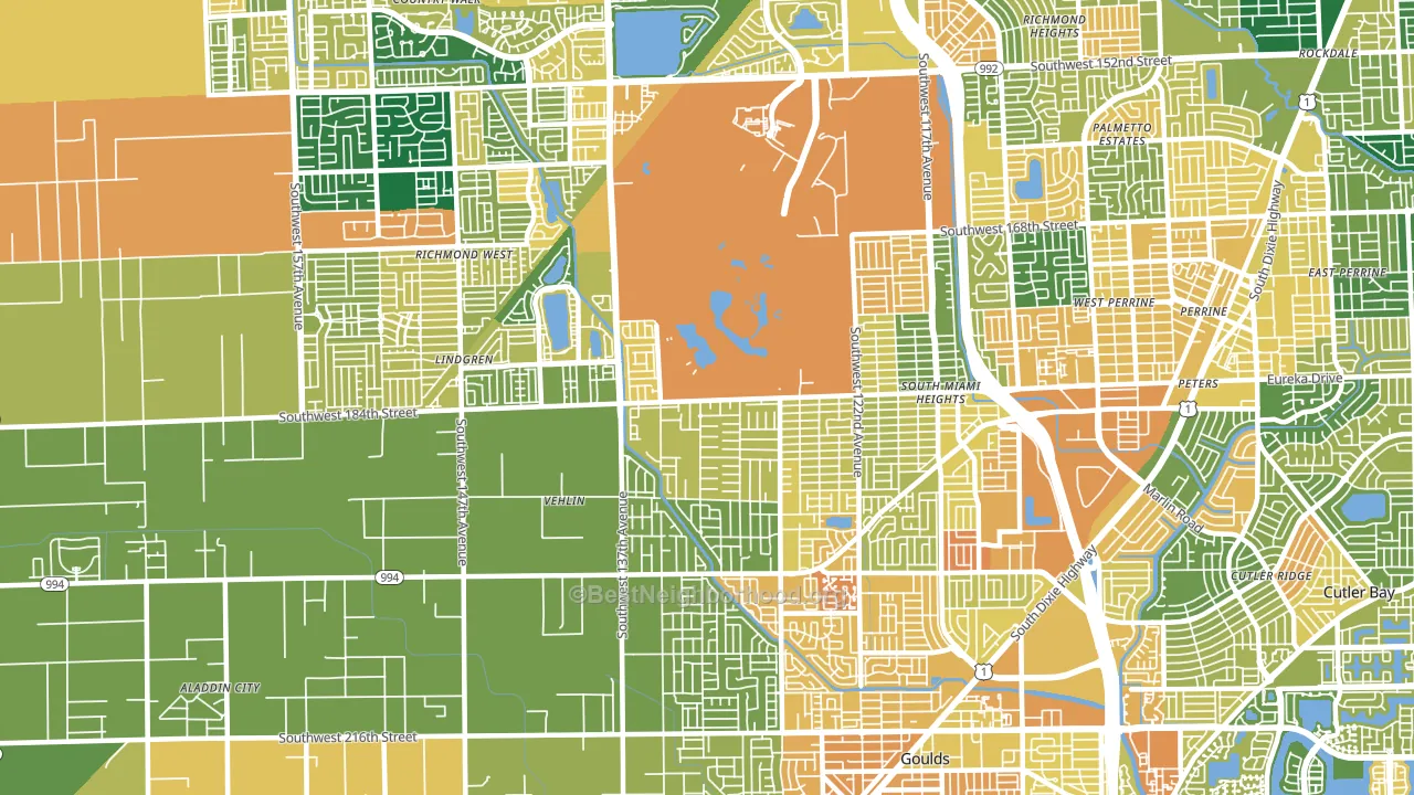 33177, FL block-group voter-turnout map