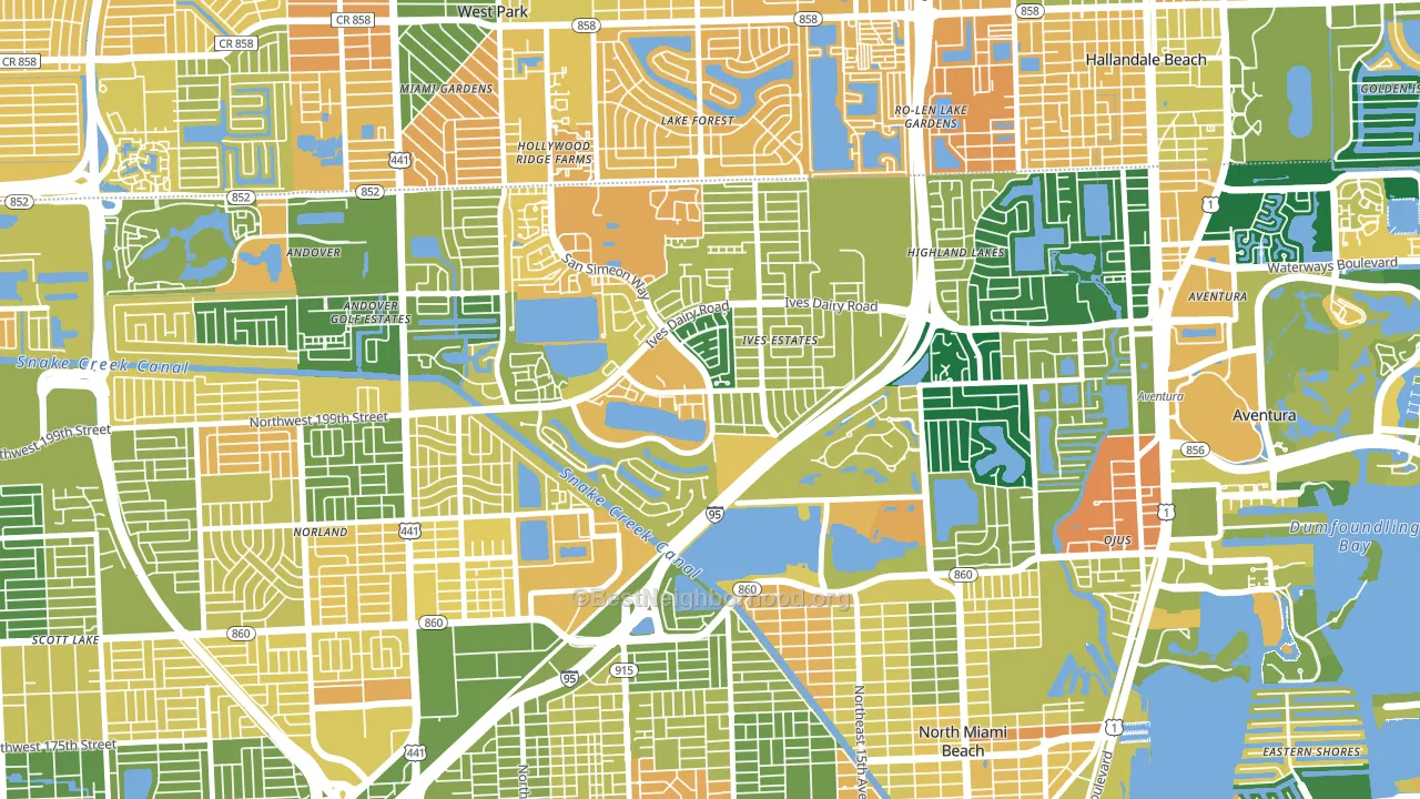 33179, FL block-group voter-turnout map