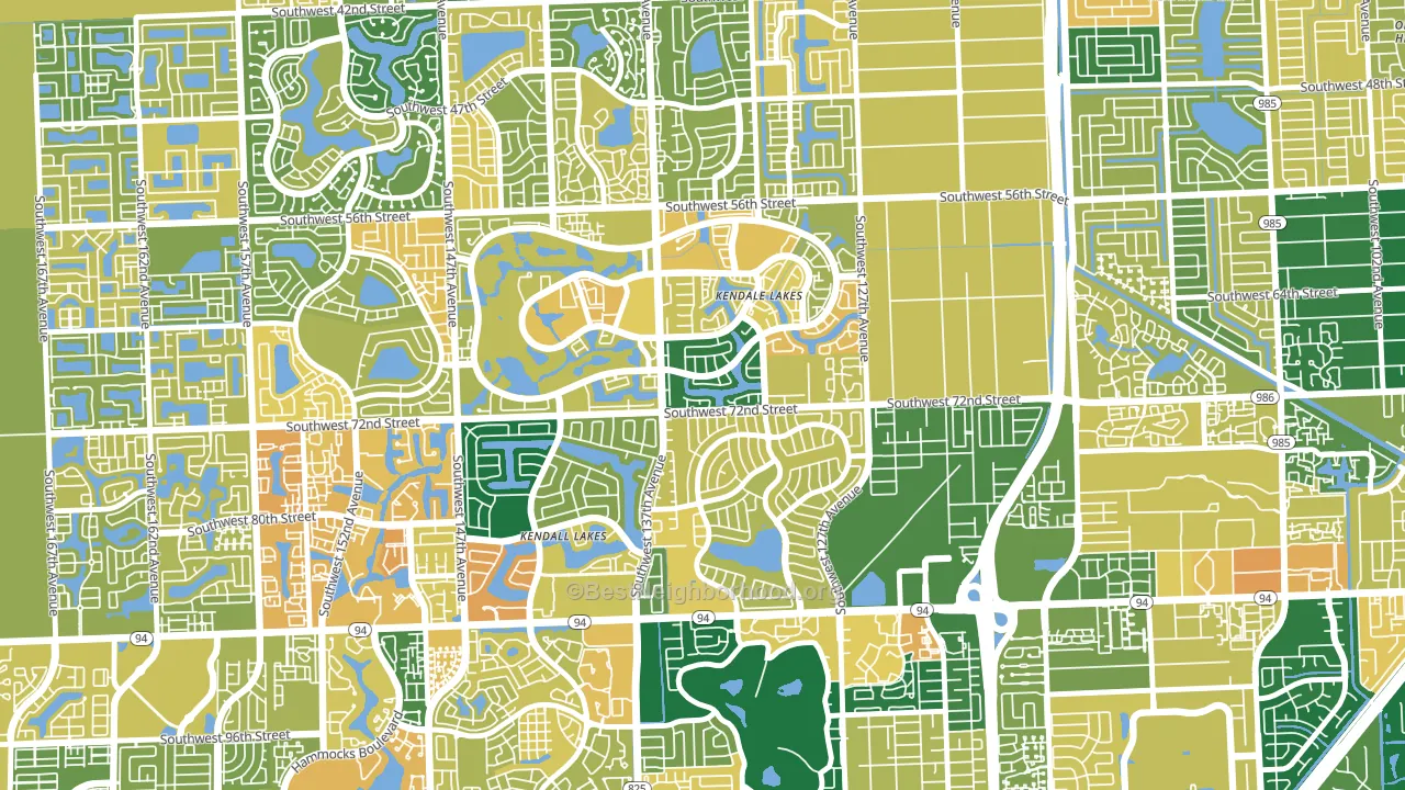 33183, FL block-group voter-turnout map