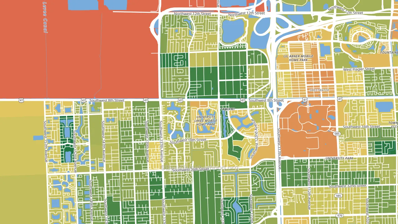 33184, FL block-group voter-turnout map