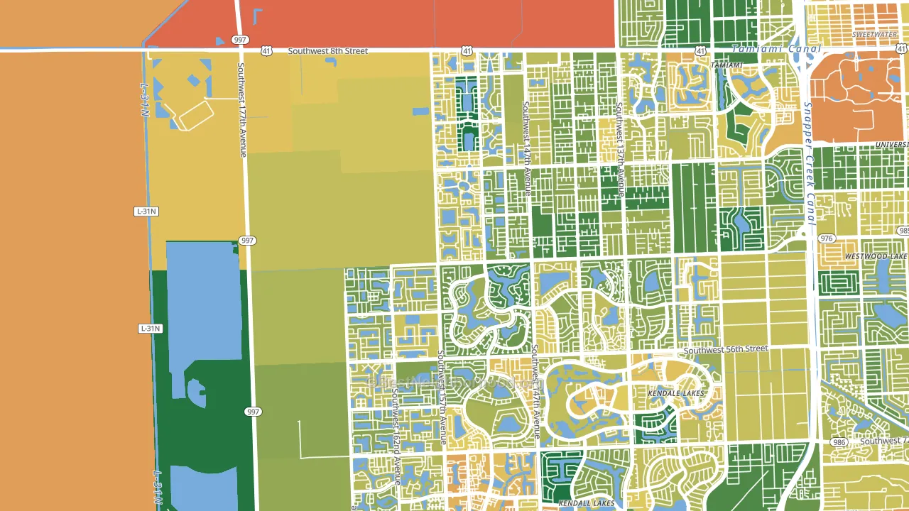 33185, FL block-group voter-turnout map