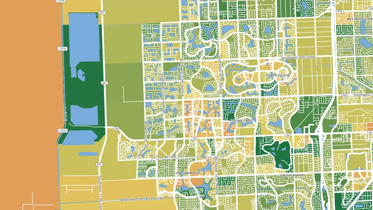 33193, FL block-group voter-turnout map