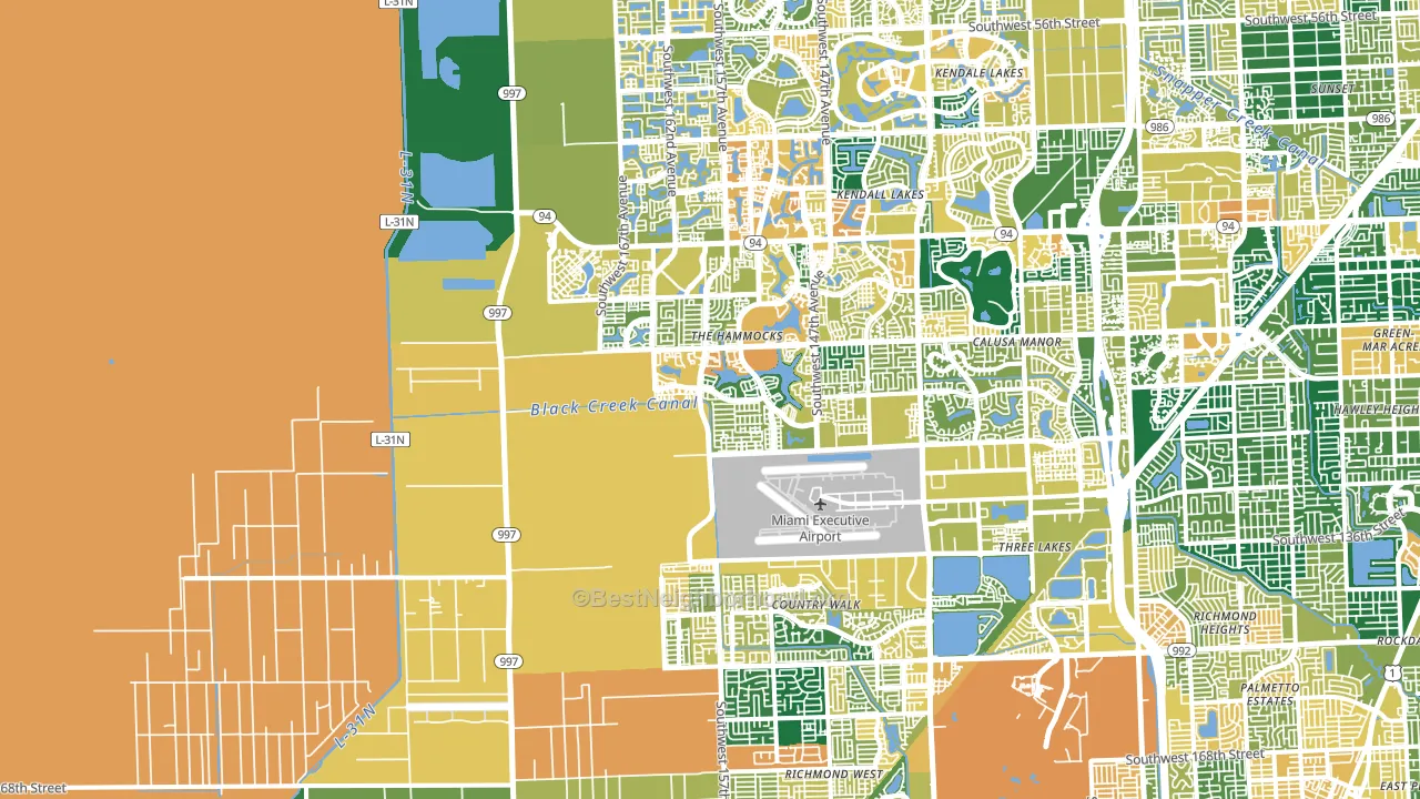 33196, FL block-group voter-turnout map