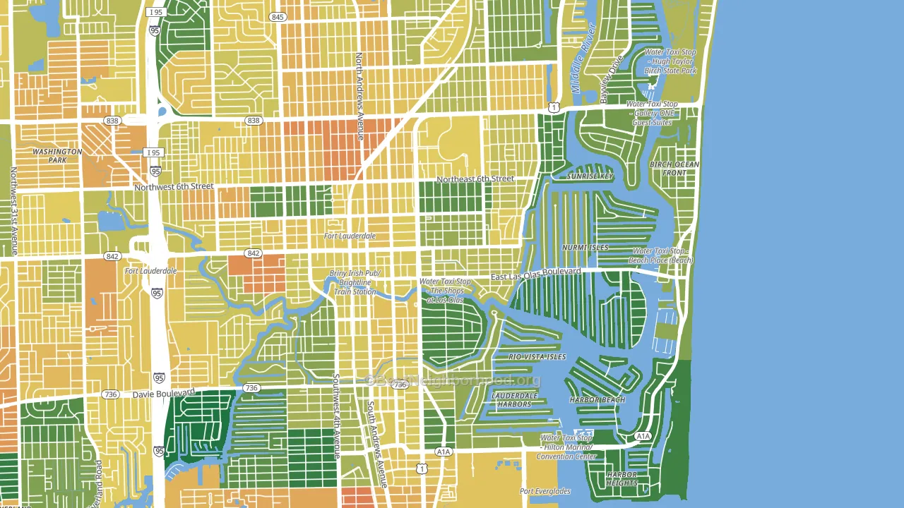 33301, FL block-group voter-turnout map