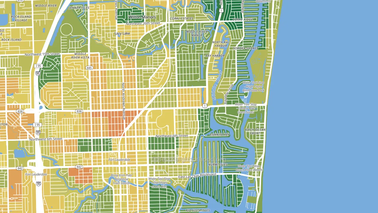 33304, FL block-group voter-turnout map