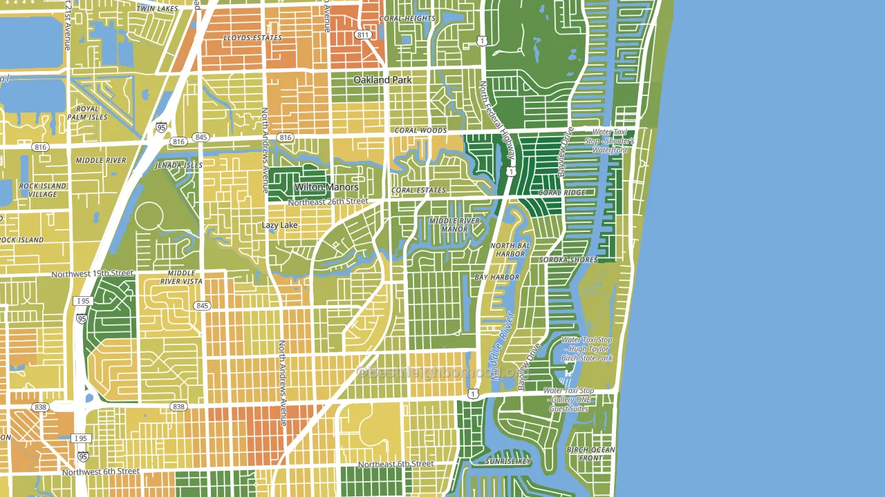 33305, FL block-group voter-turnout map