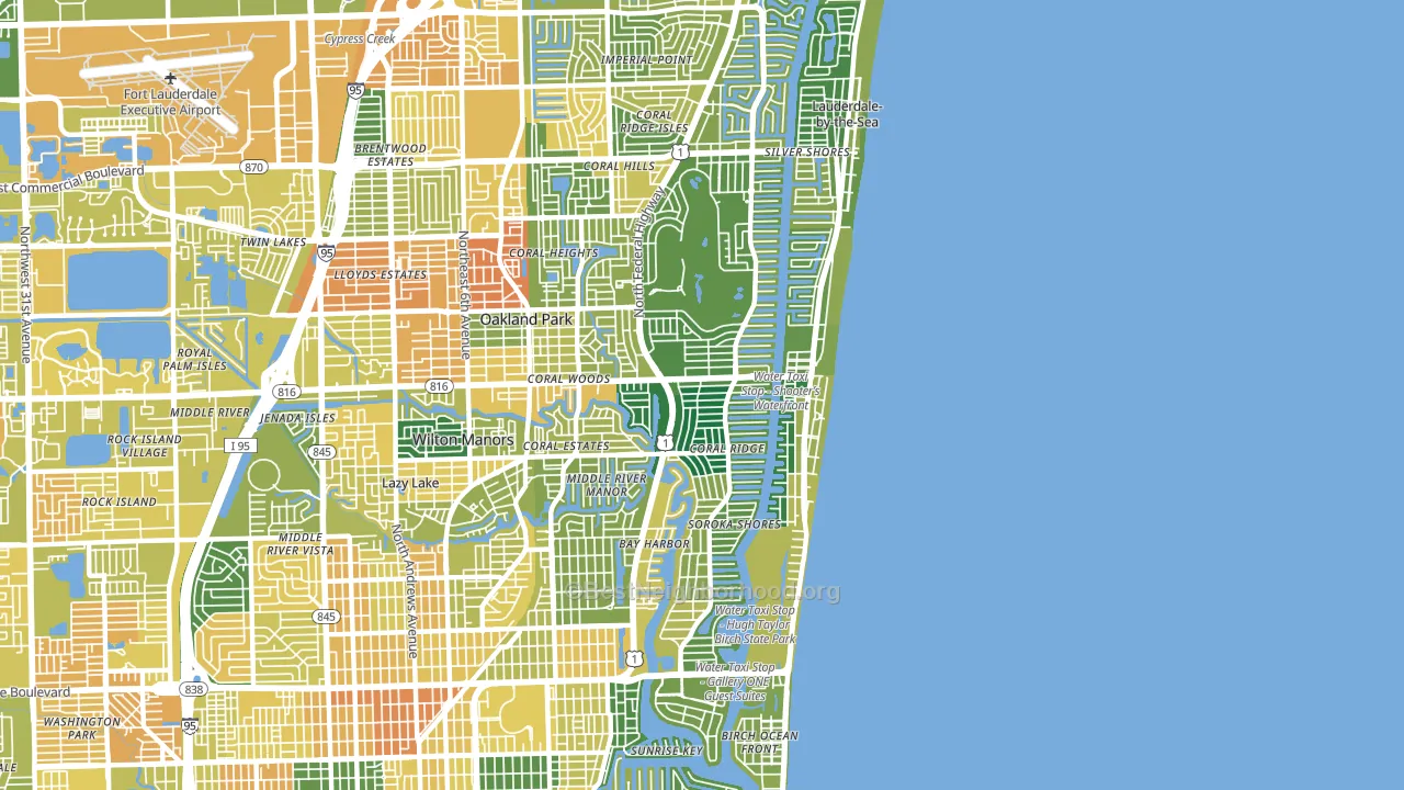 33306, FL block-group voter-turnout map