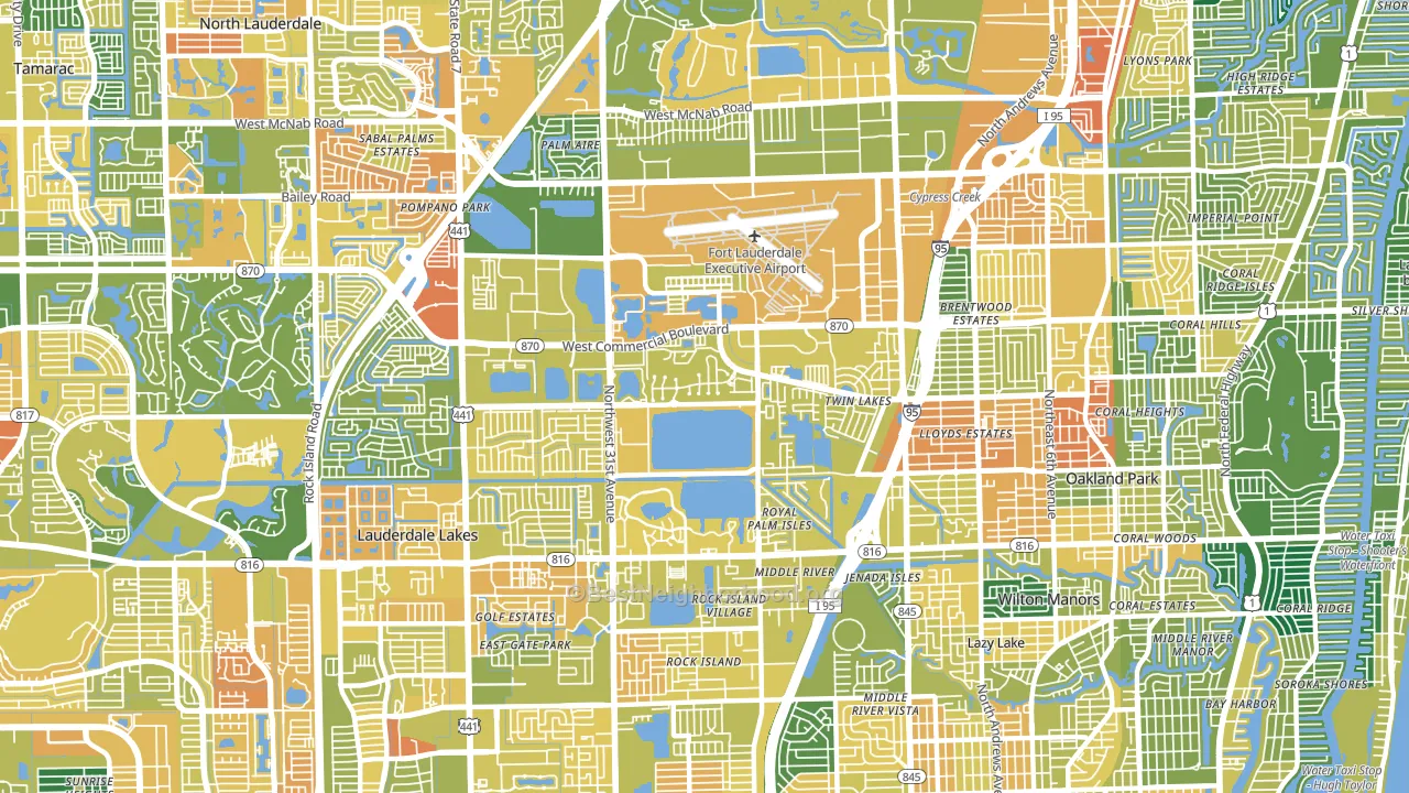 33309, FL block-group voter-turnout map