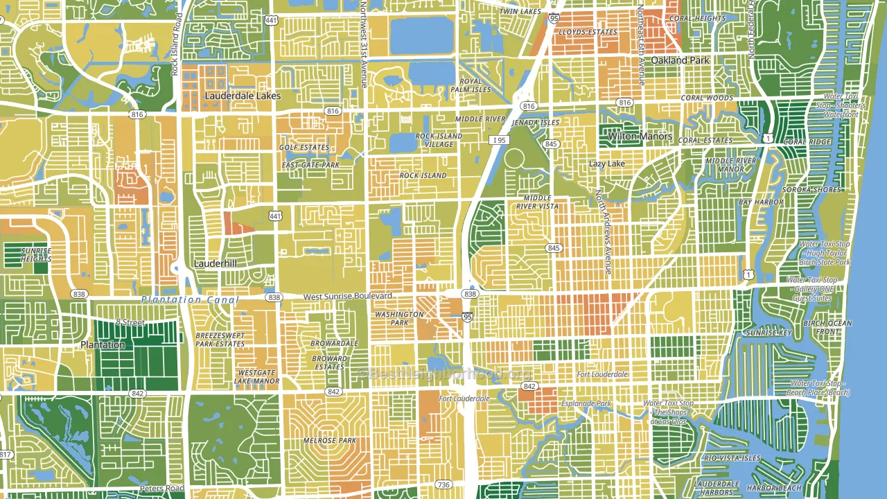 33311, FL block-group voter-turnout map
