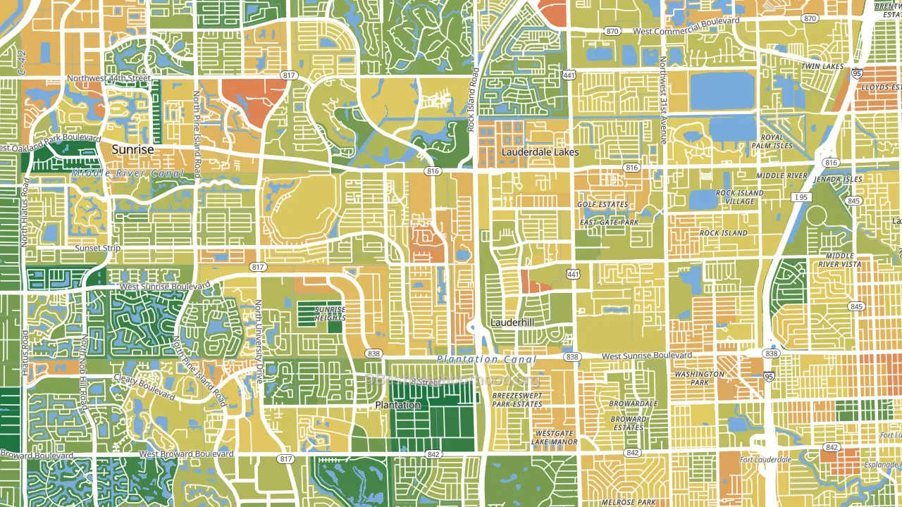 33313, FL block-group voter-turnout map