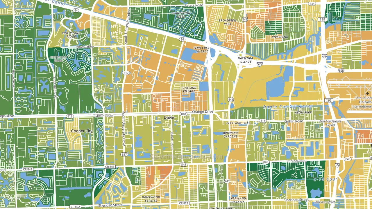 33314, FL block-group voter-turnout map