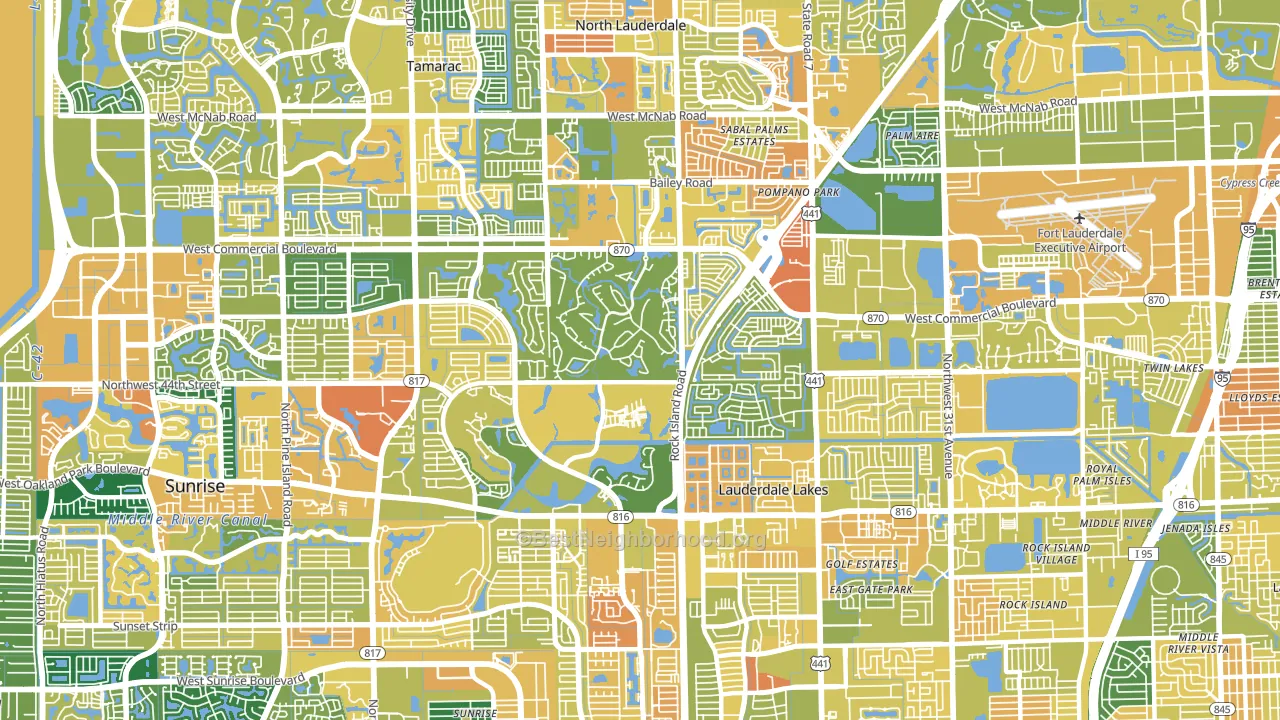 33319, FL block-group voter-turnout map