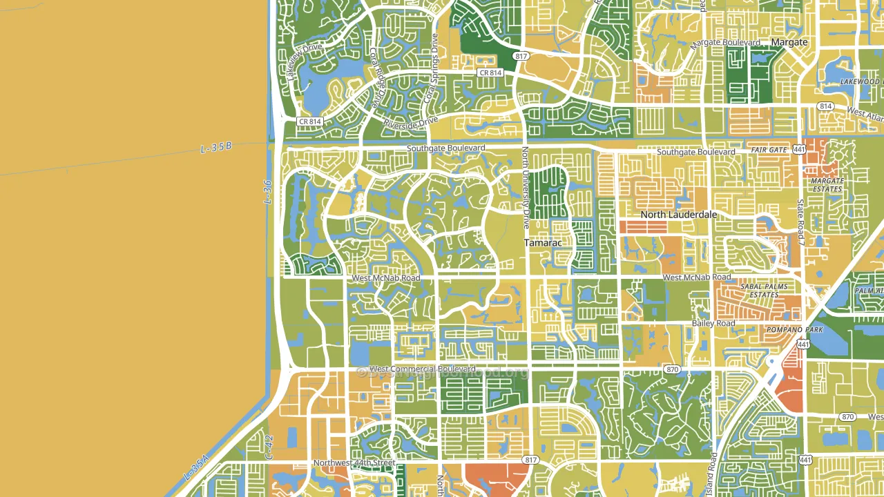 33321, FL block-group voter-turnout map