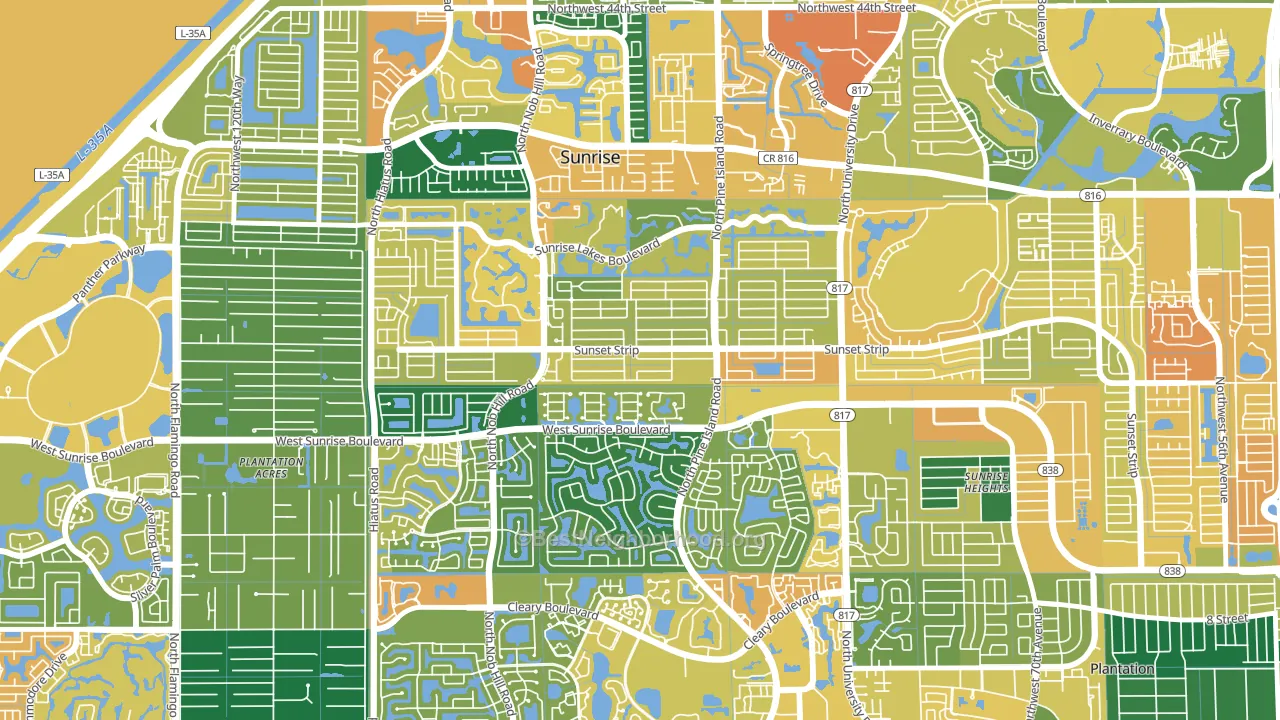 33322, FL block-group voter-turnout map