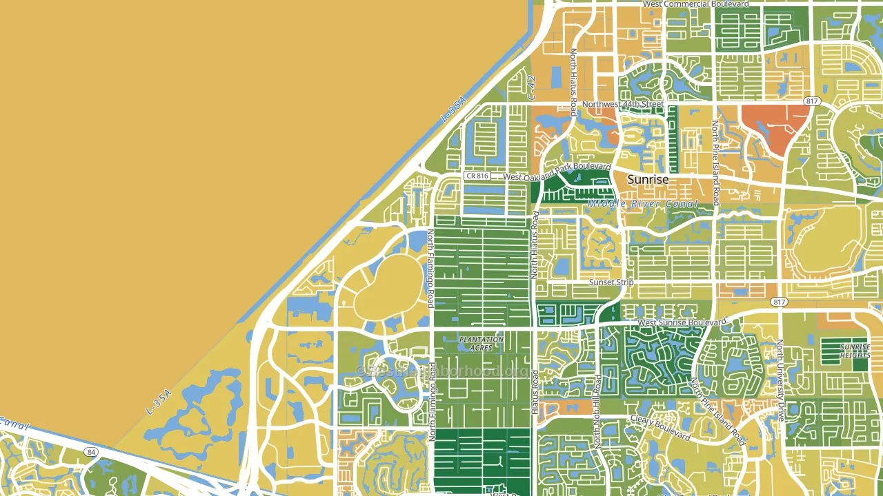 33323, FL block-group voter-turnout map