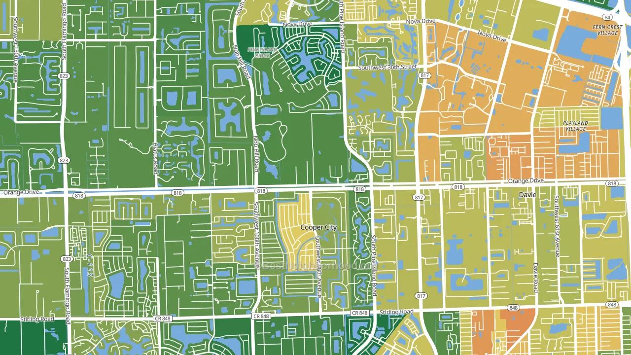 33328, FL block-group voter-turnout map