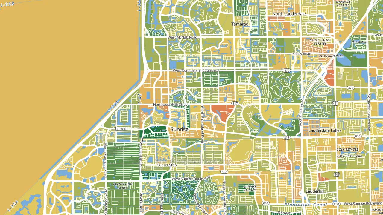 33351, FL block-group voter-turnout map
