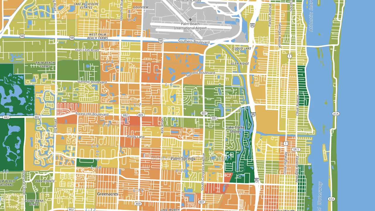 33406, FL block-group voter-turnout map