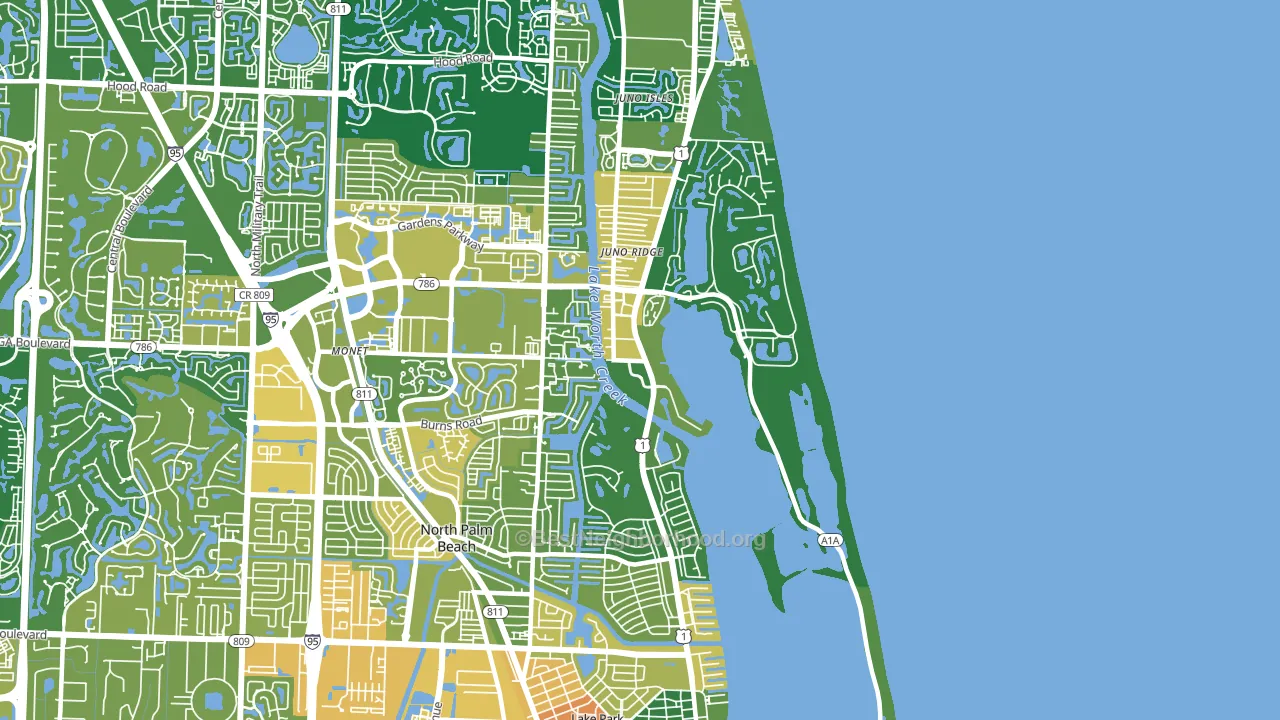 33408, FL block-group voter-turnout map
