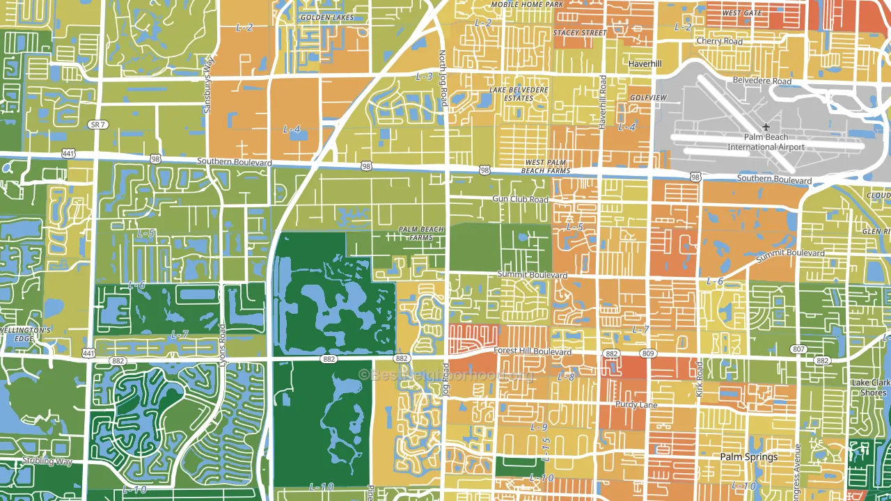 33413, FL block-group voter-turnout map