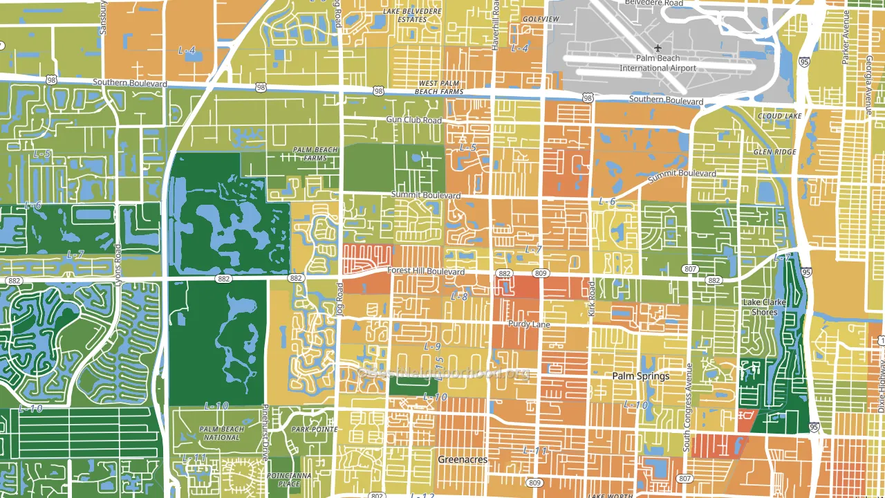 33415, FL block-group voter-turnout map
