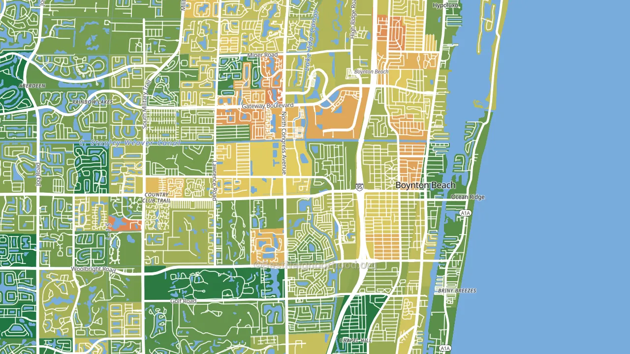 33426, FL block-group voter-turnout map