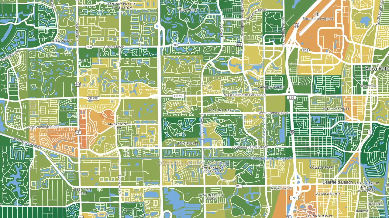 33433, FL block-group voter-turnout map
