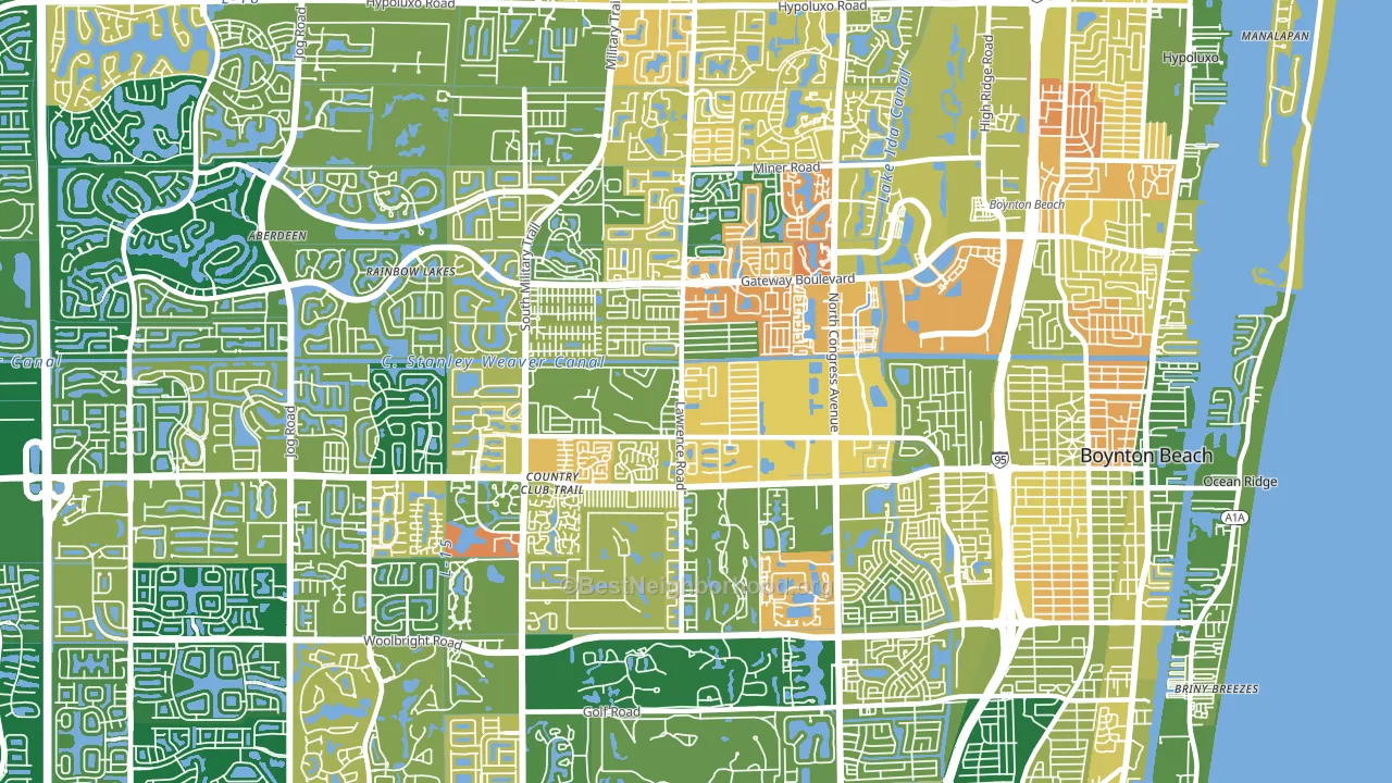33436, FL block-group voter-turnout map