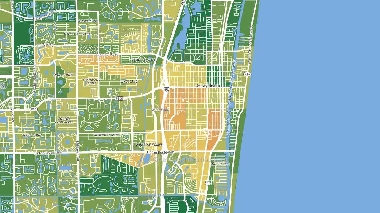 33444, FL block-group voter-turnout map