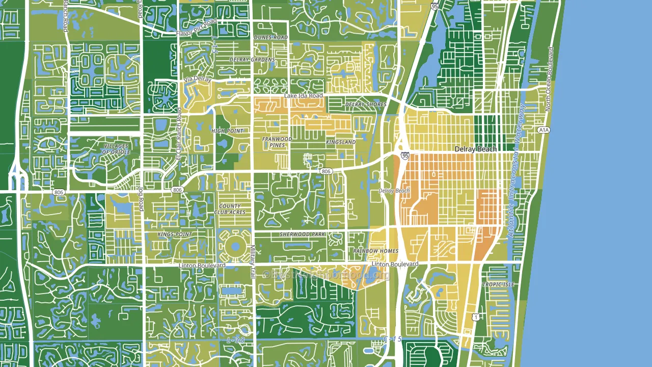 33445, FL block-group voter-turnout map