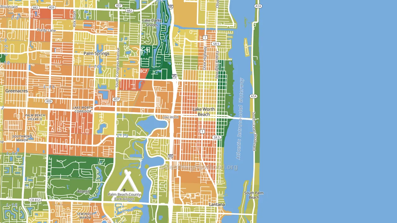 33460, FL block-group voter-turnout map