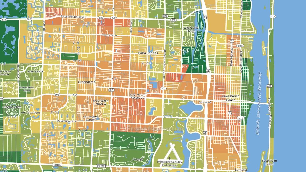 33461, FL block-group voter-turnout map