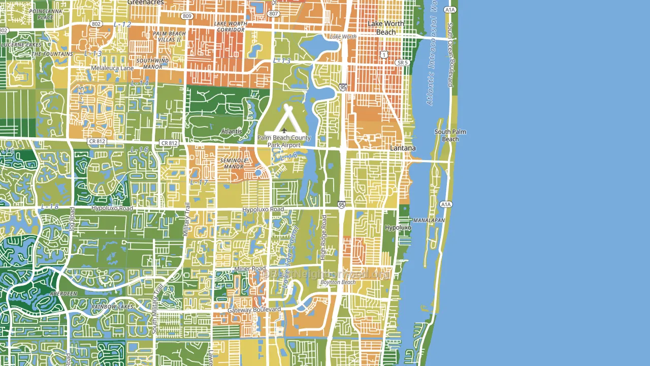 33462, FL block-group voter-turnout map