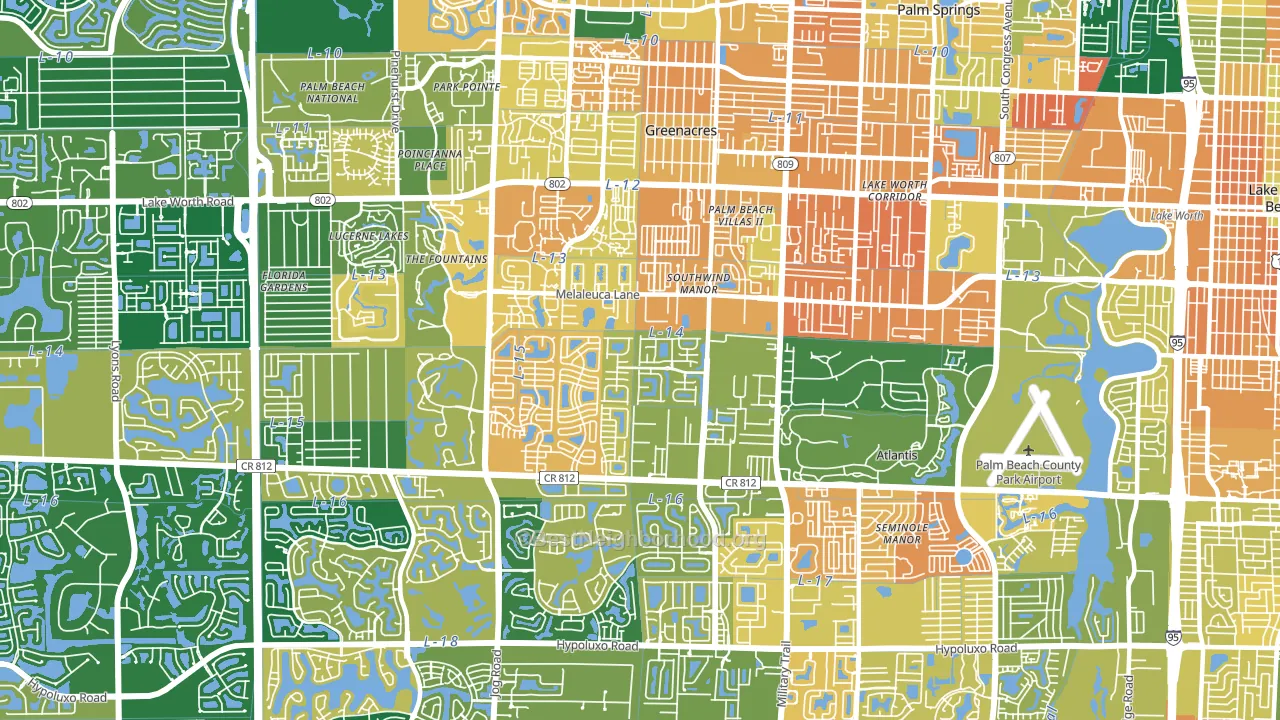33463, FL block-group voter-turnout map