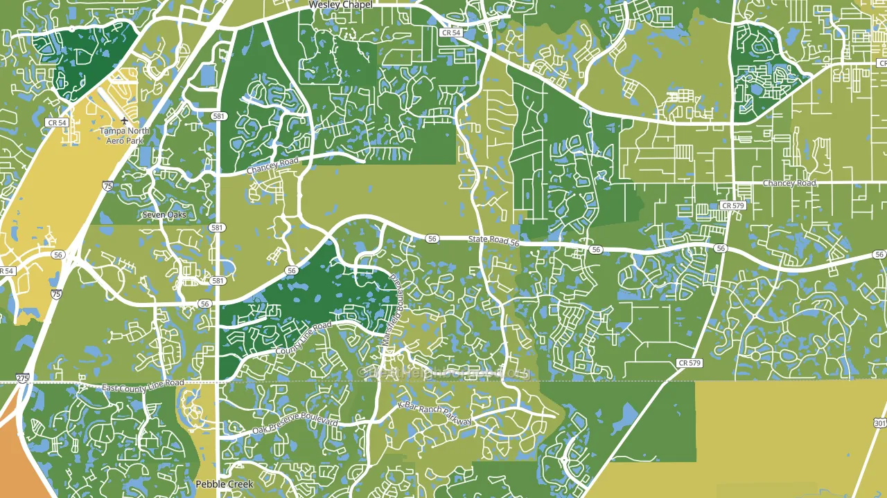 33543, FL block-group voter-turnout map