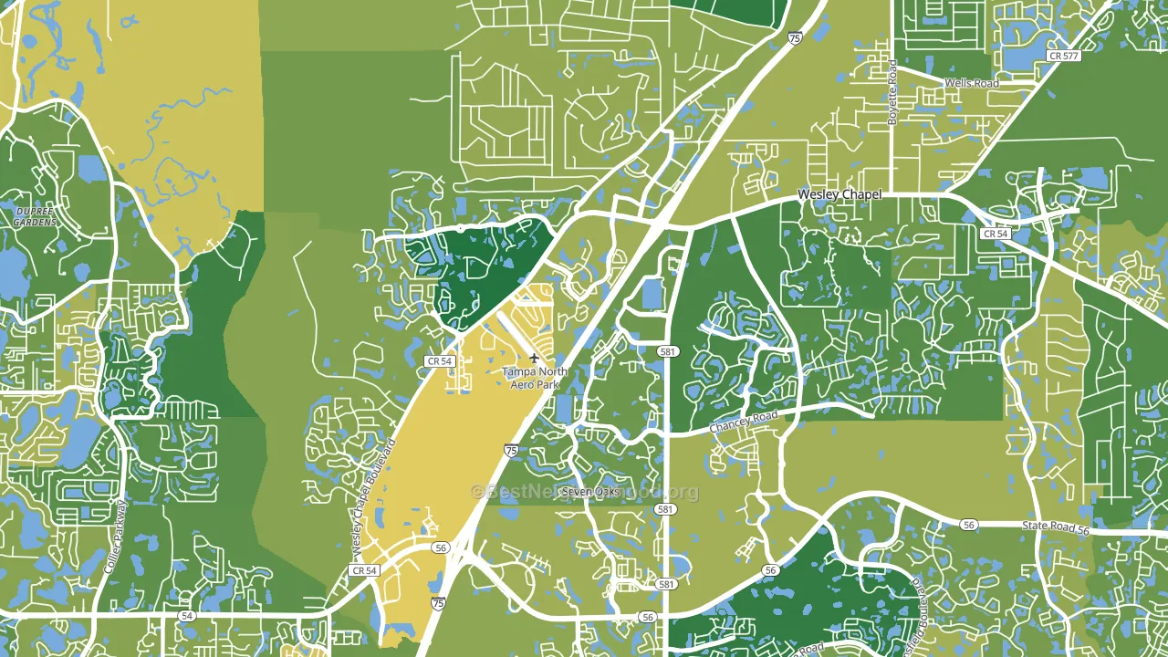 33544, FL block-group voter-turnout map