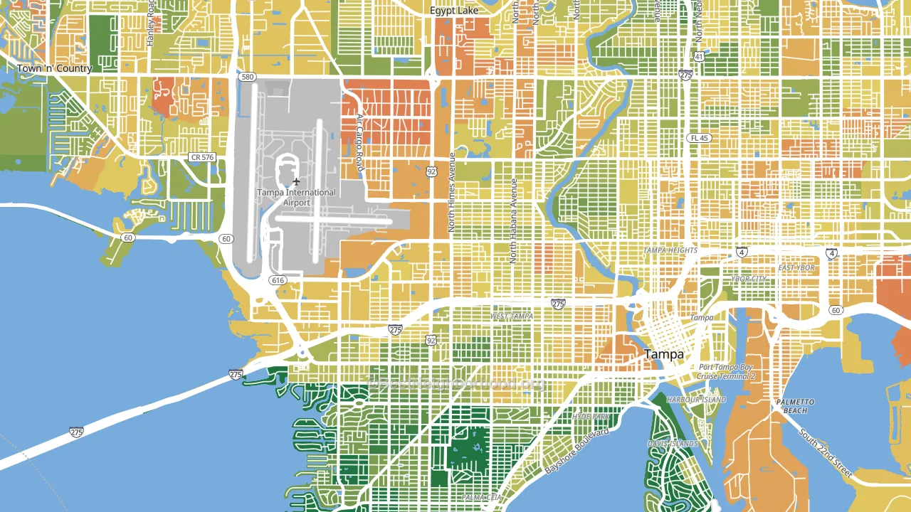 33607, FL block-group voter-turnout map