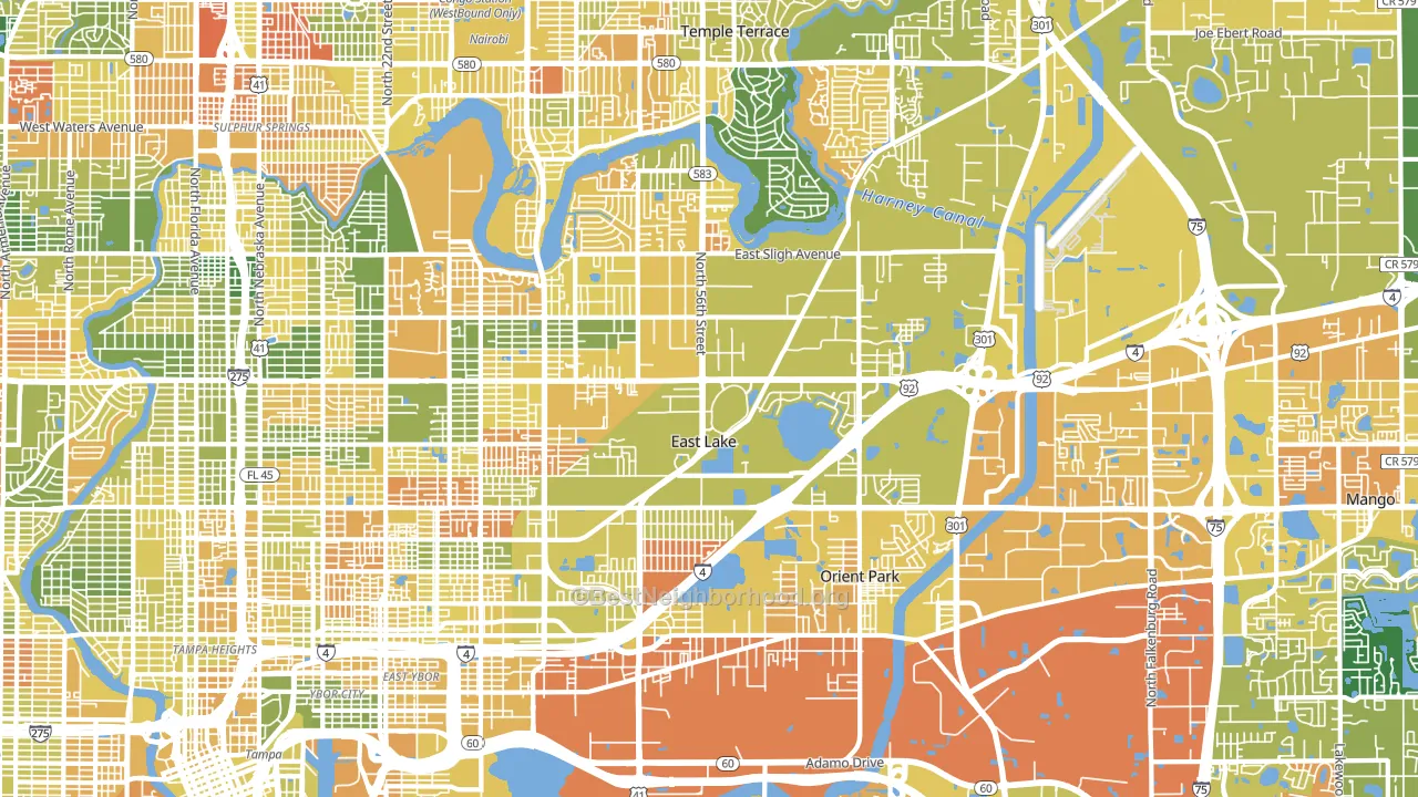 33610, FL block-group voter-turnout map