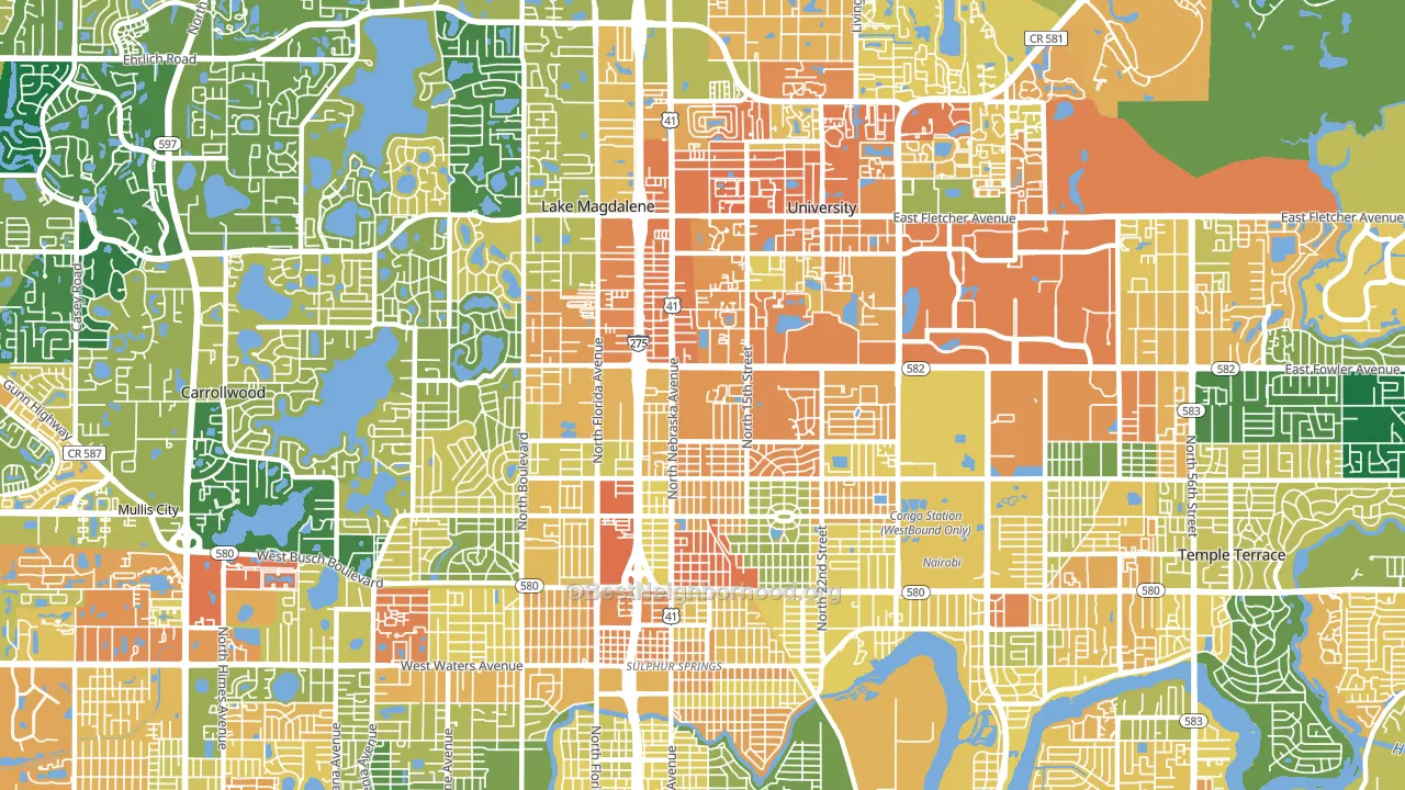 33612, FL block-group voter-turnout map