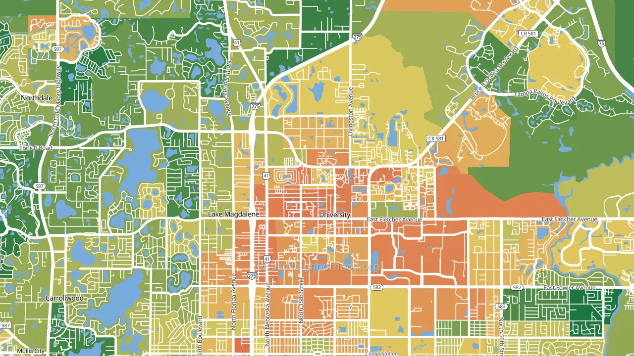 33613, FL block-group voter-turnout map