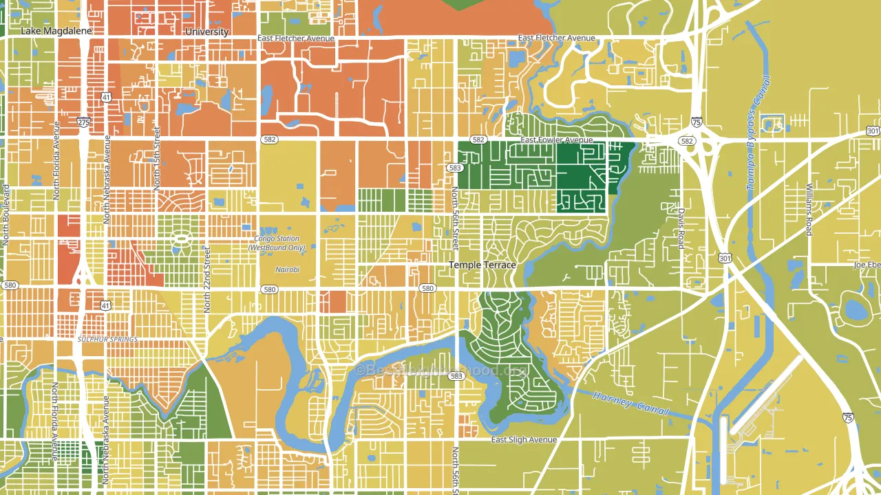 33617, FL block-group voter-turnout map