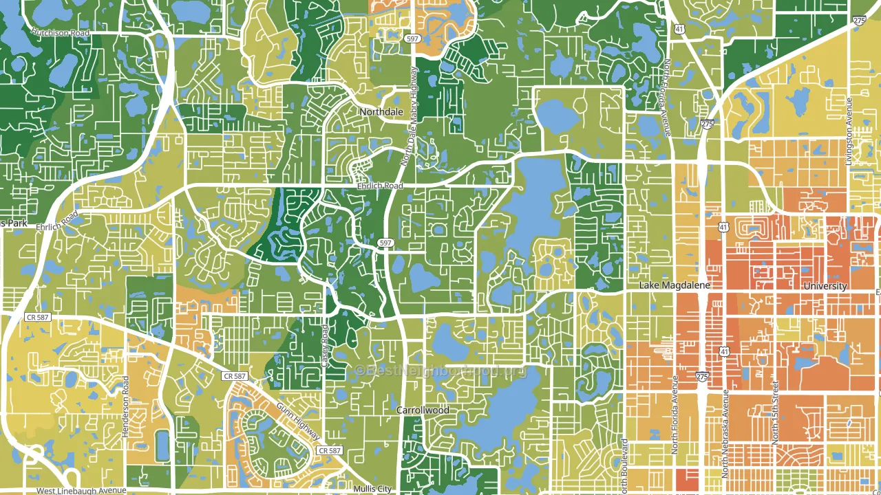 33618, FL block-group voter-turnout map